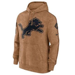 NWT Men's Nike Brown Detroit Lions 2023 Salute To Service Club Pullover Hoodie